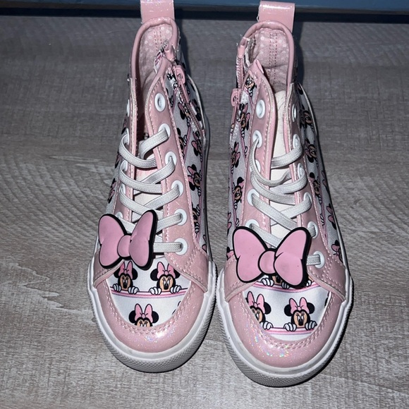 Disney Minnie Mouse High-Top Sneakers - Pink, Size 12 - Picture 2 of 7